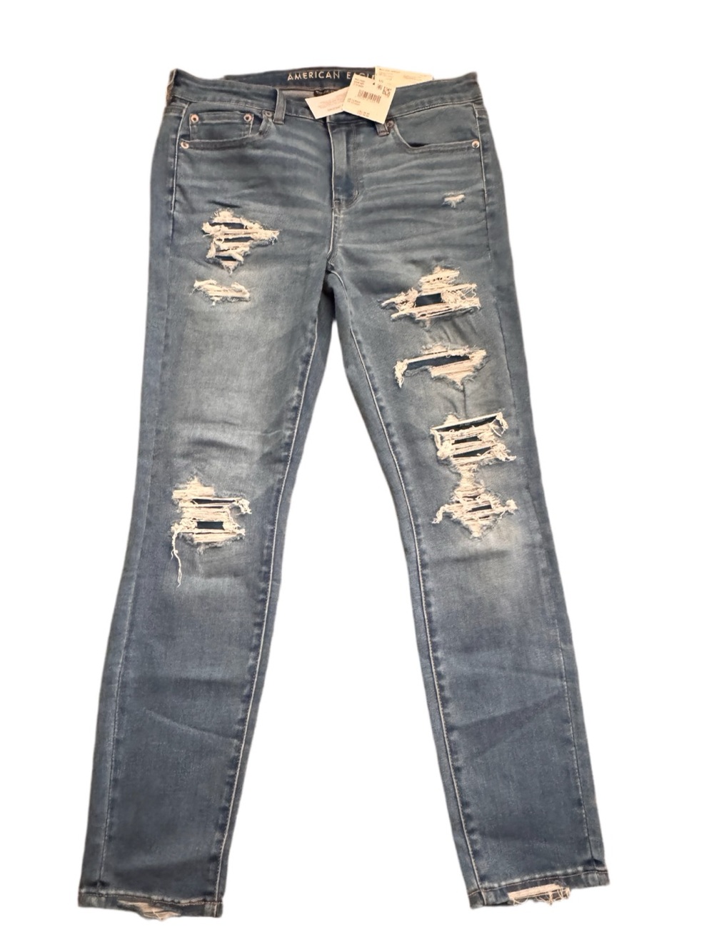 10s American Eagle Outfitters Women's Ripped Distressed High Rise Skinny Jegging